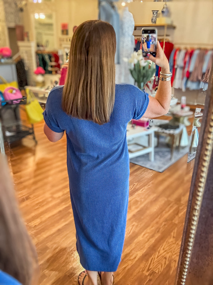 Everyday Midi Dress in Blue