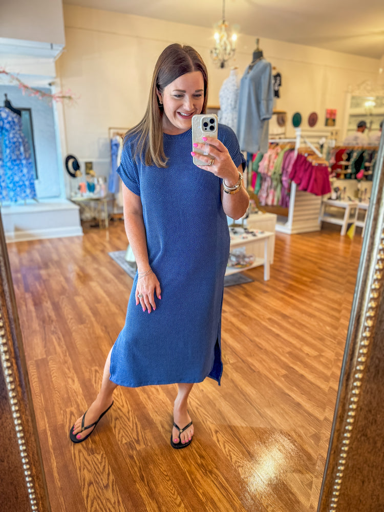 Everyday Midi Dress in Blue