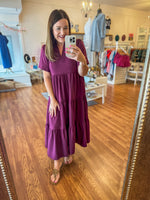 For the Moment Midi Dress in Plum