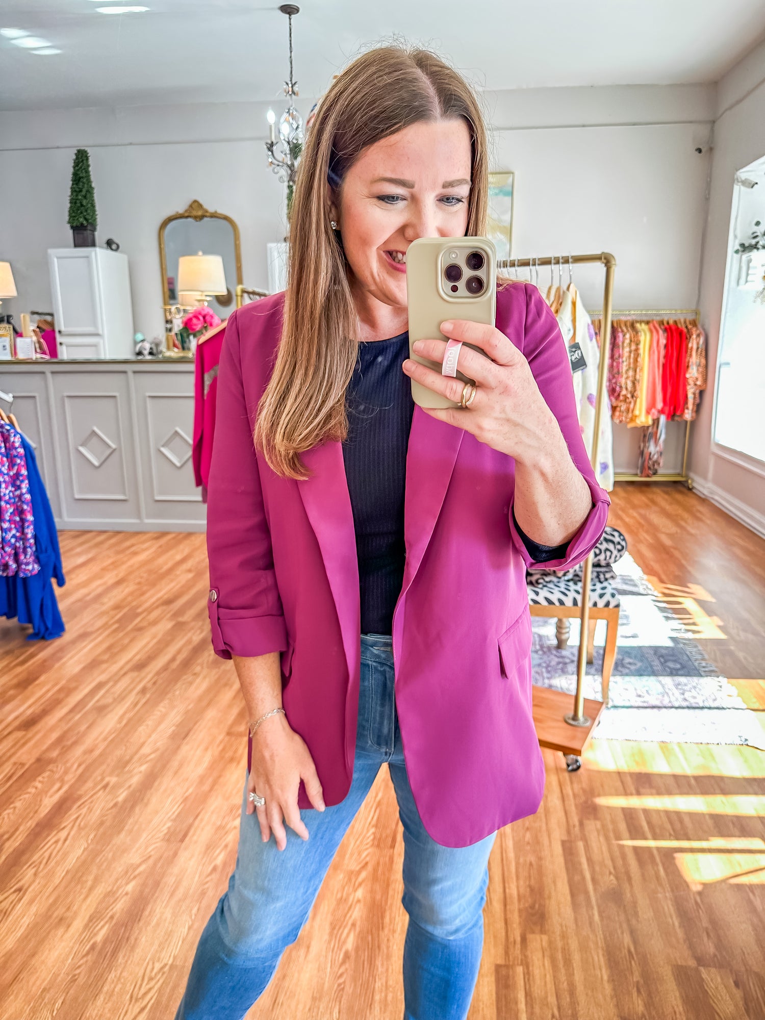 Very hot sale pink blazer